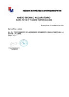 ANEXO ACLARATORIO DEPORTIVO TC1100 Y TC LIBRE