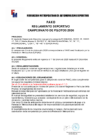 REGLAMENTO DE CAMPEONATO PAKO 2026
