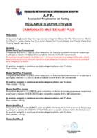 REGLAMENTO DEPORTIVO MASTER KART PLUS 2026