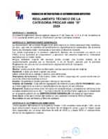 REGLAMENTO TÉCNICO DE PROCAR B 2026