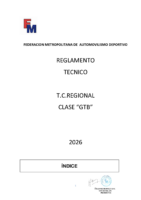 Reglamento TC Regional 2026 GTB